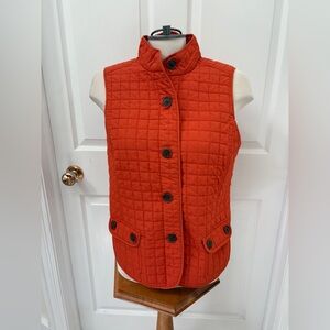 Liz Claiborne Quilted Mock Neck Orange button up vest
